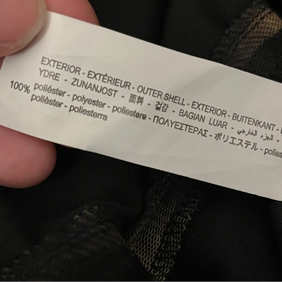 New Zara printed stretch tulle bodycon mini dress black green size XS - Picture 5 of 5